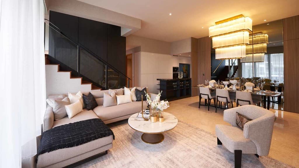 Không gian sống phong cách trong căn penthouse Mon Jervois đẳng cấp do IDD thiết kế tại Đảo quốc Singapore